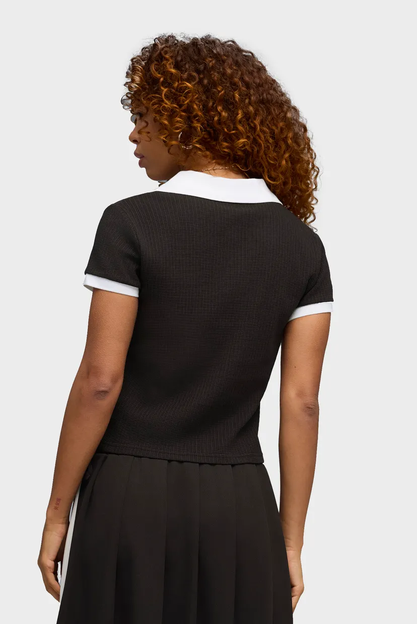 Женское черное поло Wardrobe Essentials Polo Women 3