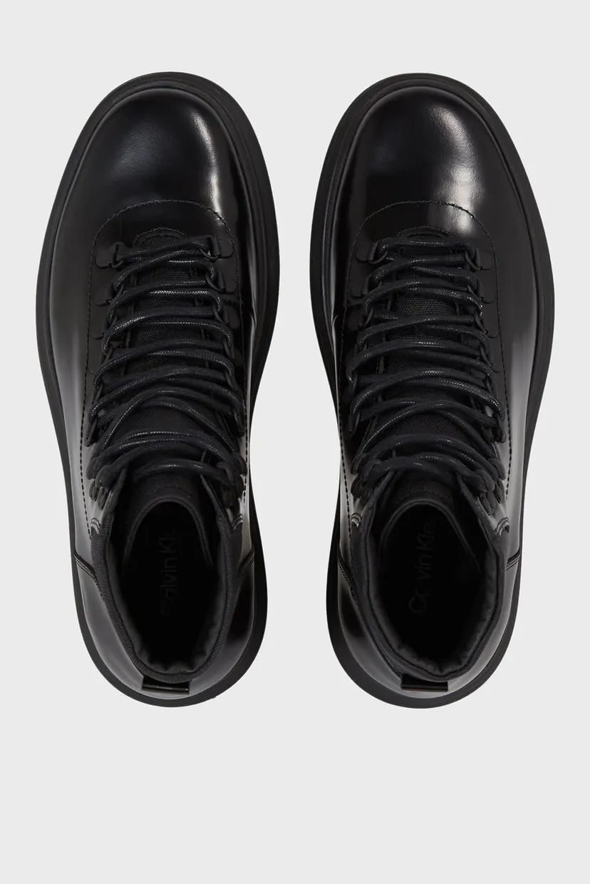 Чоловічі чорні шкіряні хайкери LACE UP BOOT 4