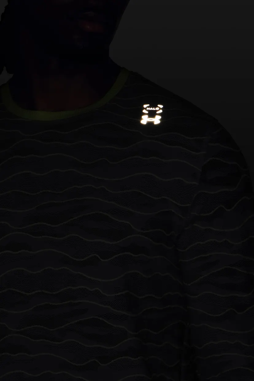 Чоловічий світло-сірий камуфляжний лонгслів UA Halo Jacquard LS 4