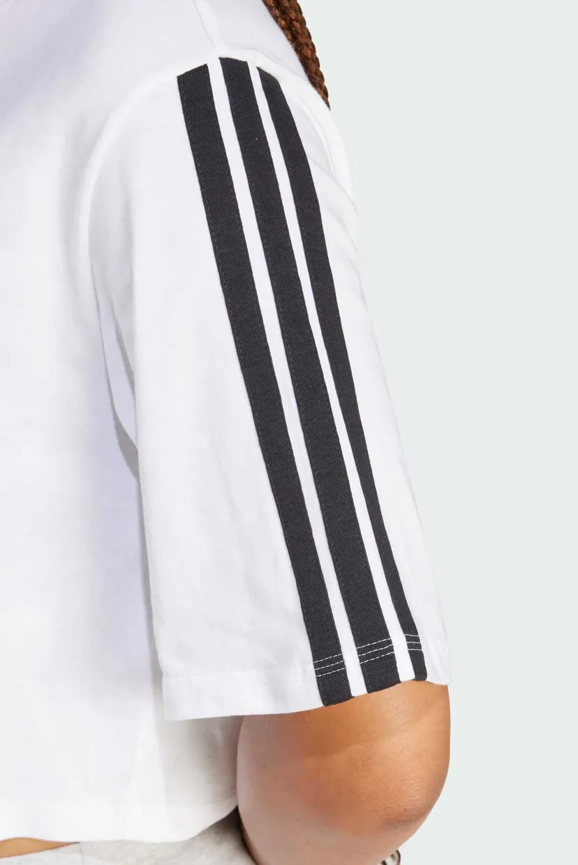 Жіноча біла футболка Essentials 3-Stripes Cotton Loose 5