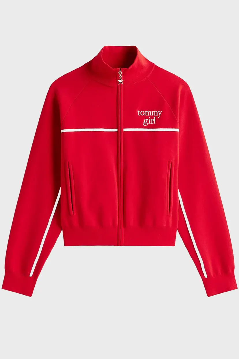 Женская красная спортивная кофта TOMMY GIRL KNITTED TRACK 6