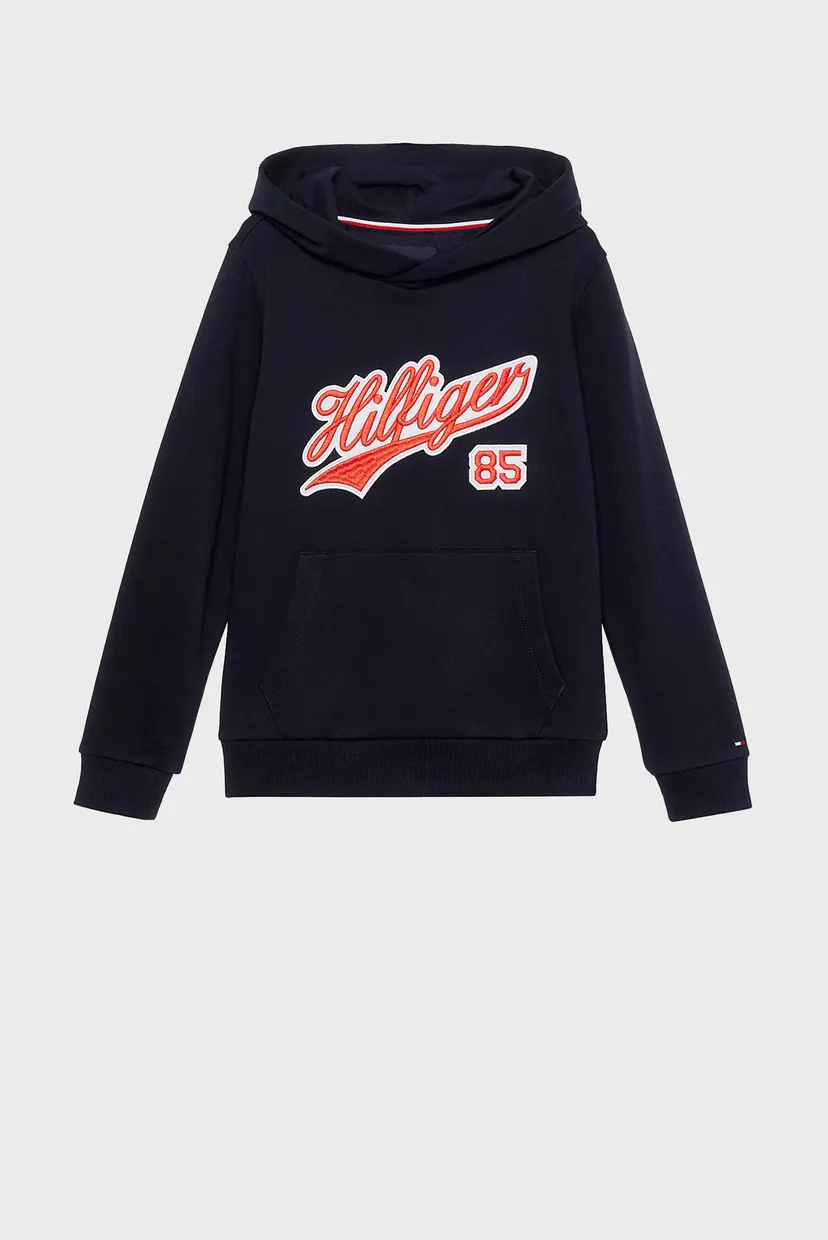 Детское темно-синее худи HILFIGER SCRIPT 4