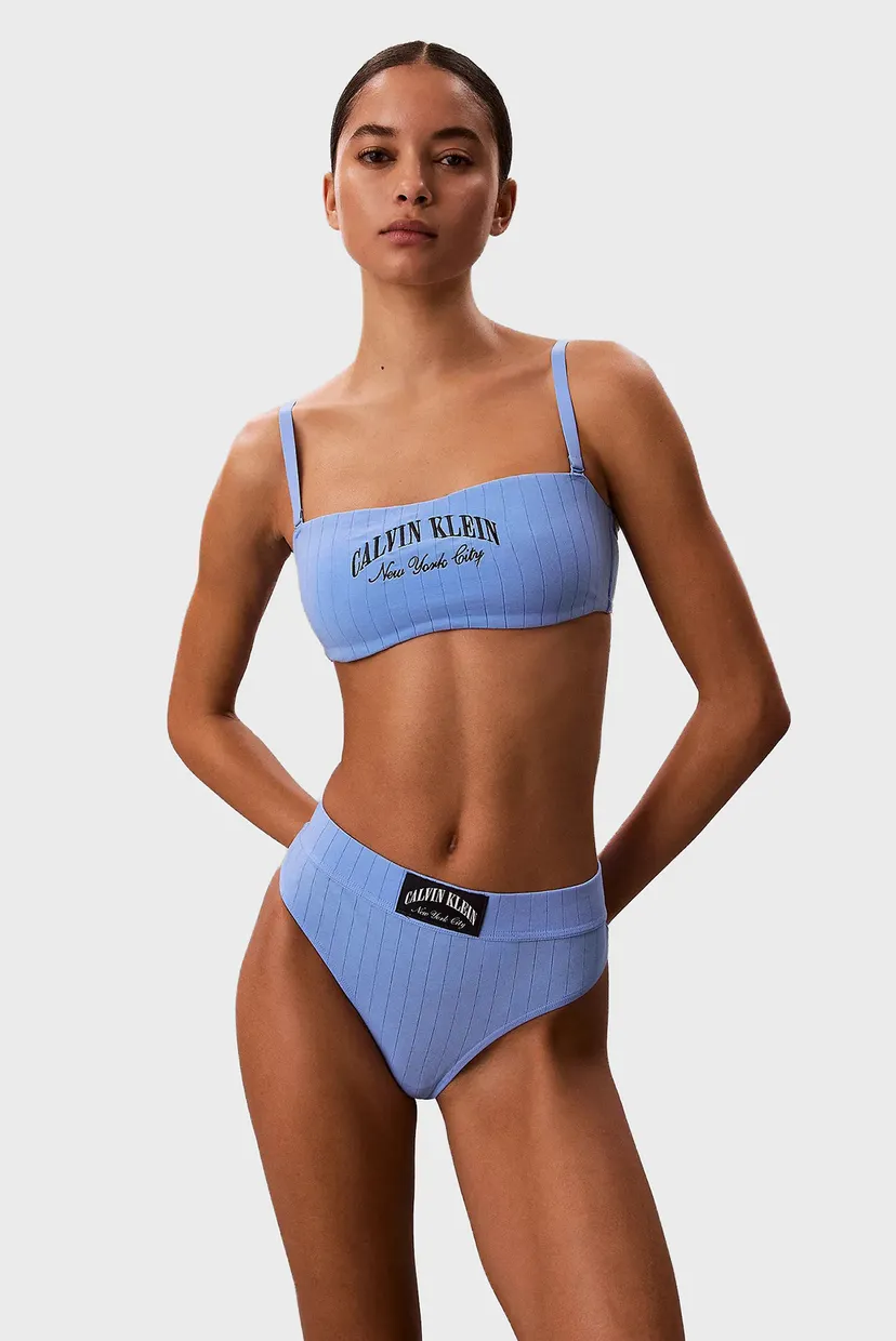Женские голубые трусики THONG 4