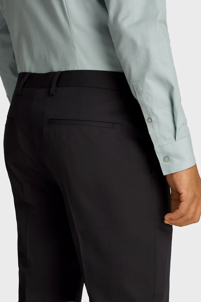 Мужские черные шерстяные брюки TRAVEL TWILL SLIM TAPERED 4