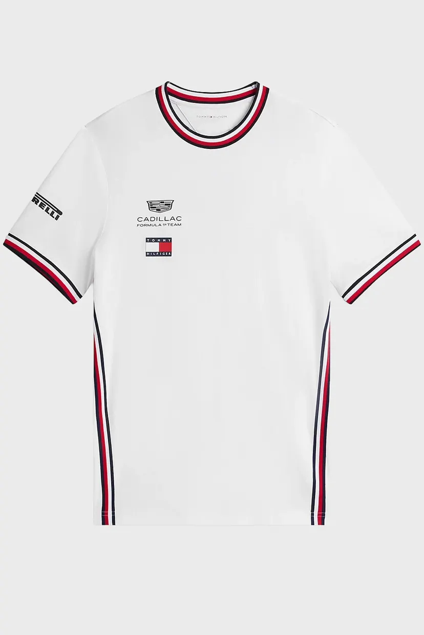 Мужская белая футболка TH x Cadillac Formula 1® Team 5
