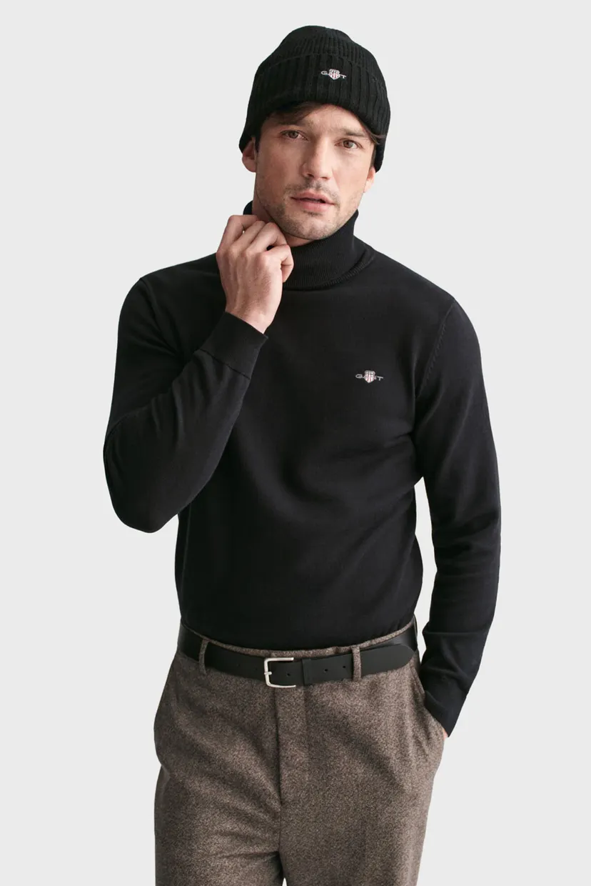 Чоловічий чорний гольф CLASSIC COTTON ROLLERNECK 3