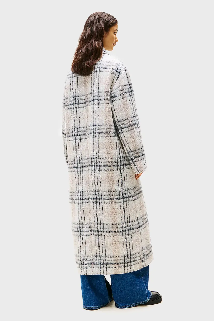 Женское серое пальто в клетку TJW RLX WOOL COAT 3