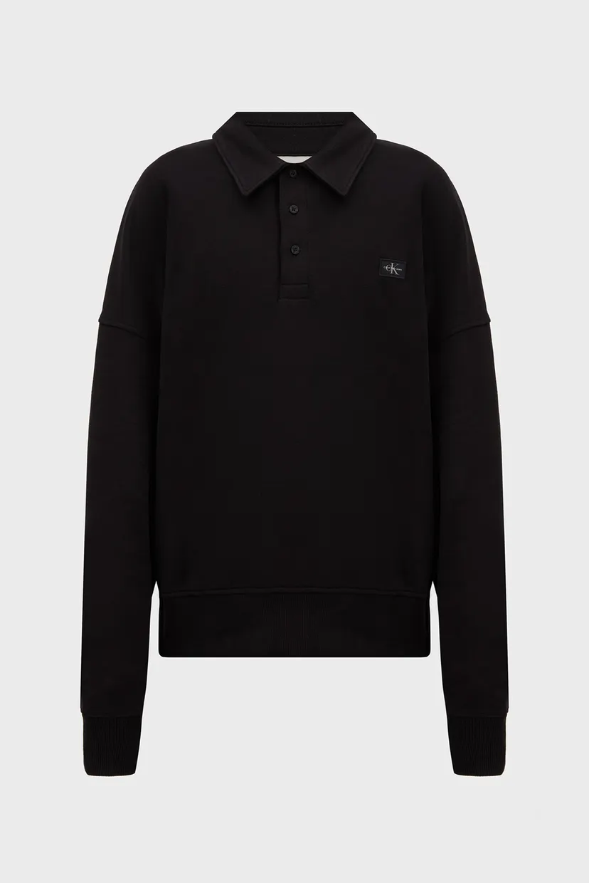 Мужская черная спортивная кофта WOVEN LABEL RELAXED RUGBY Calvin