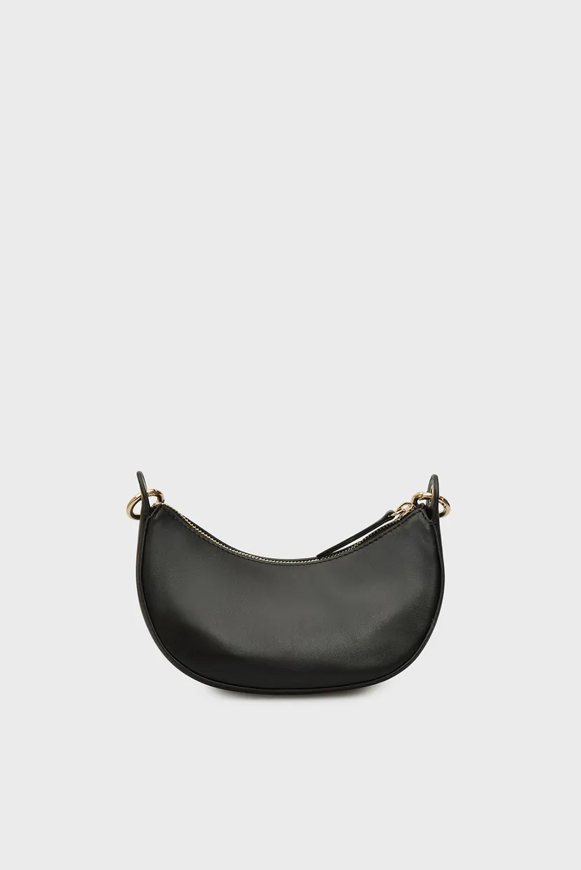 Жіноча чорна шкіряна сумка MOON LEATHER MINI CROSSOVER 4