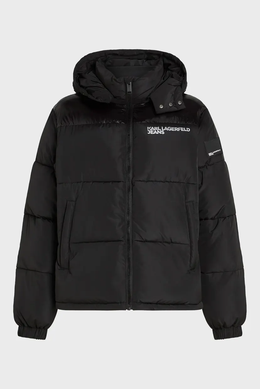 Чоловіча чорна куртка logo puffer 7