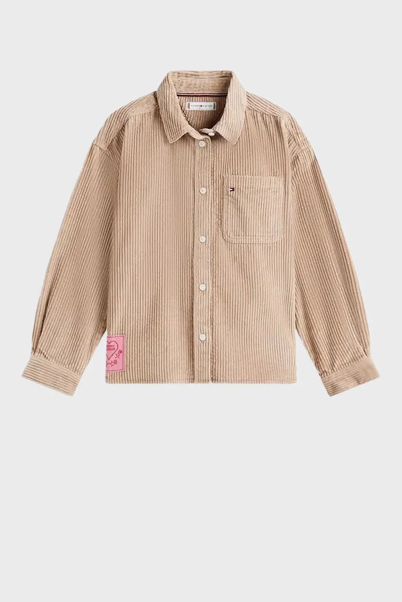 Дитяча бежева вельветова сорочка CORDUROY 5