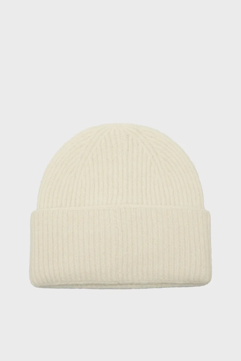 Женская белая шапка TH LUXE BEANIE 3