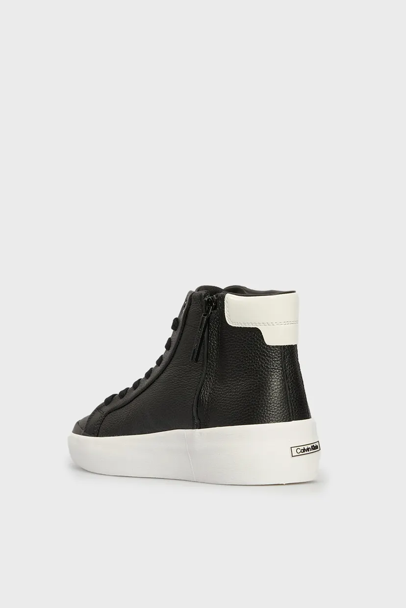 Жіночі чорні шкіряні кросівки VULC HIGH TOP LTH 4