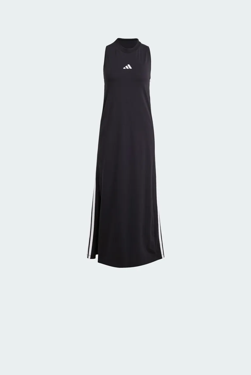 Женское черное платье Essentials 3-Stripes Long Racerback 6