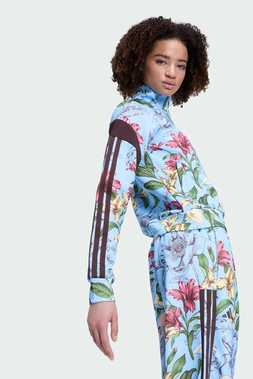 Жіноча блакитна спортивна кофта з візерунком ADIDAS x FARM RIO HOUSE OF TIRO 5
