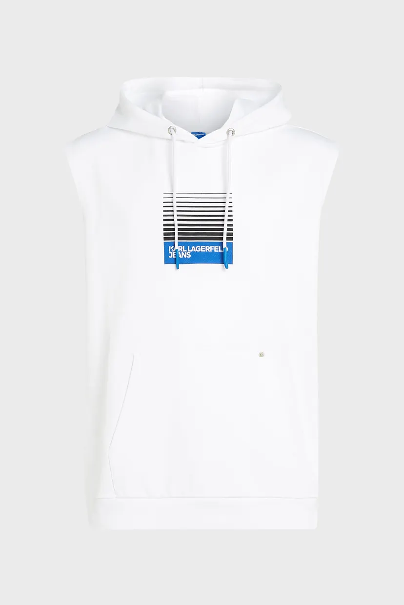 Мужское белое худи sless box fade logo 5