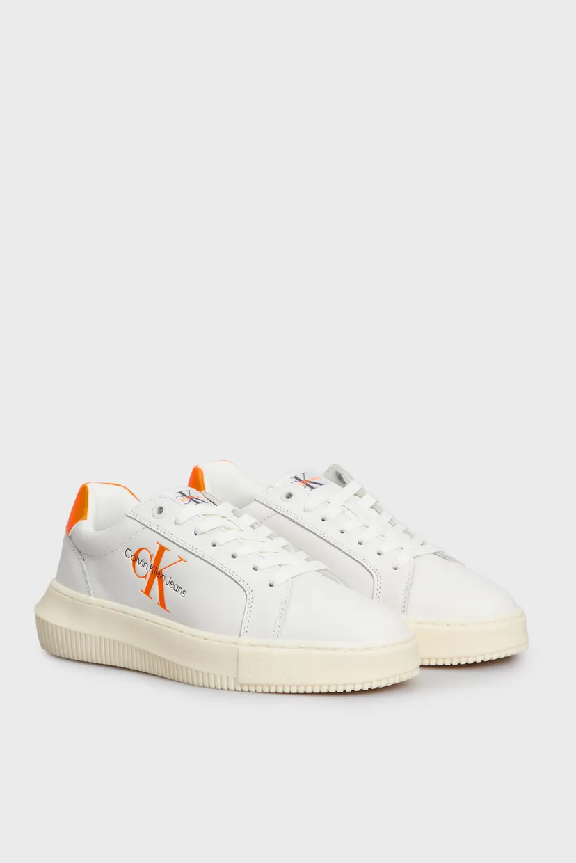 Женские белые кожаные сникерcы CHUNKY CUPSOLE MONO LTH WN 3