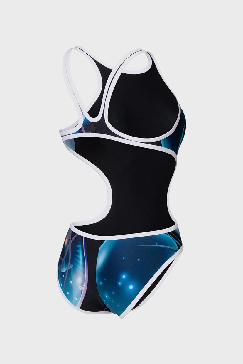 Жіночий синій купальник з візерунком ONE PRINT SWIMSUIT TECH BACK 8