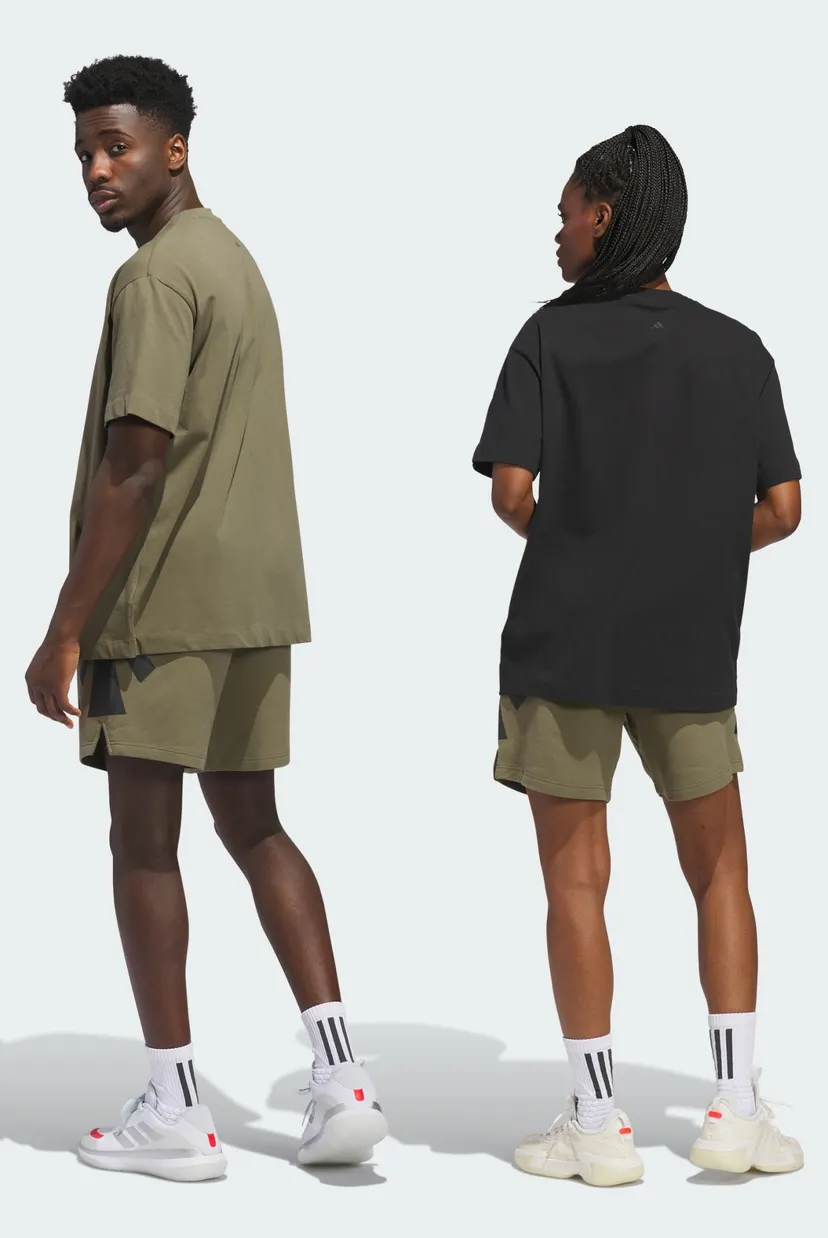 Оливковые шорты adidas Basketball Spacer (унисекс) 3