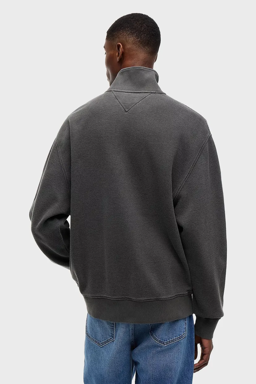 Мужская темно-серая кофта RLX WASHED WAFFLE QZ 3