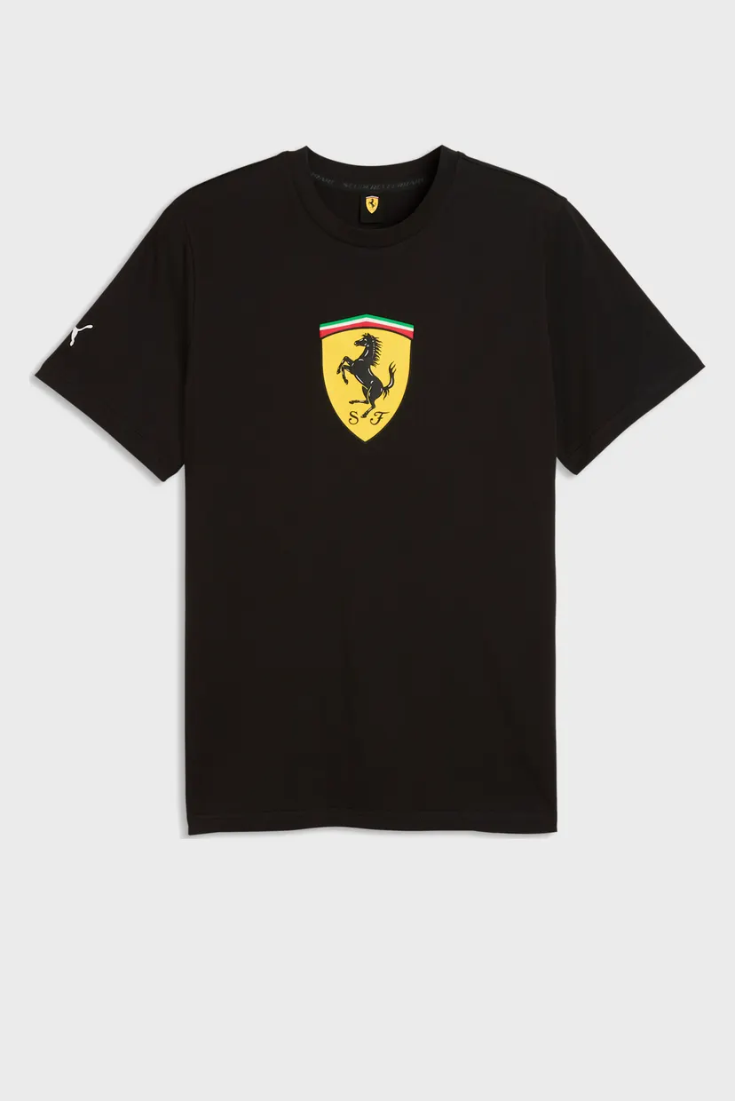 Мужская черная футболка Scuderia Ferrari Coloured Shield Tee Men 4