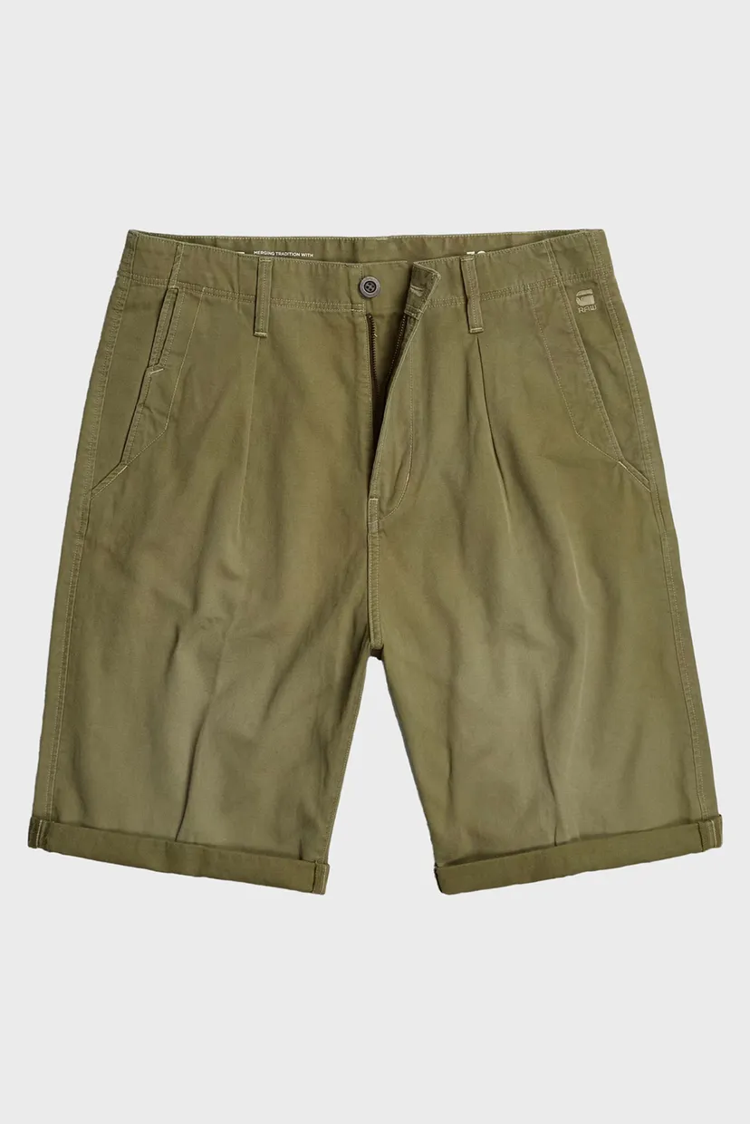 Чоловічі оливкові шорти Pleated chino short 5