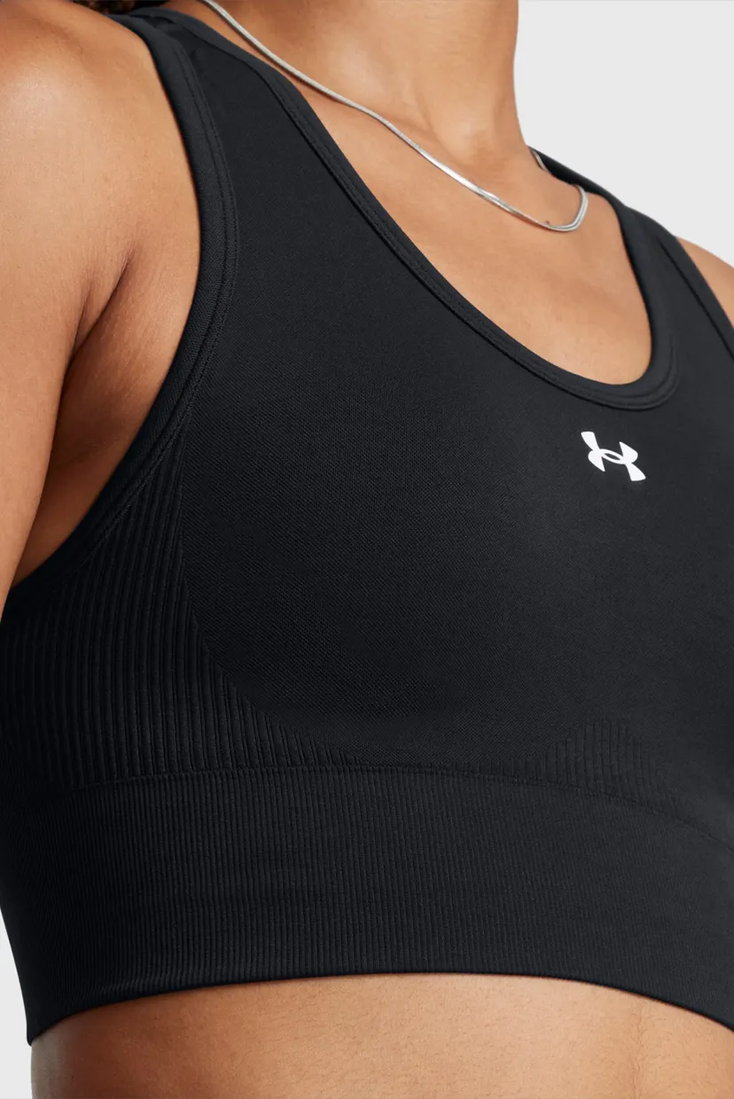 Женский черный топ Vanish Seamless Mid Bra Under Armour 1384419
