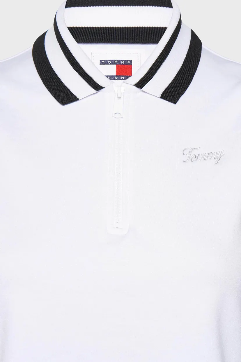 Жіноче біле поло TJW HALF ZIP TONAL SCRIPT POLO 3