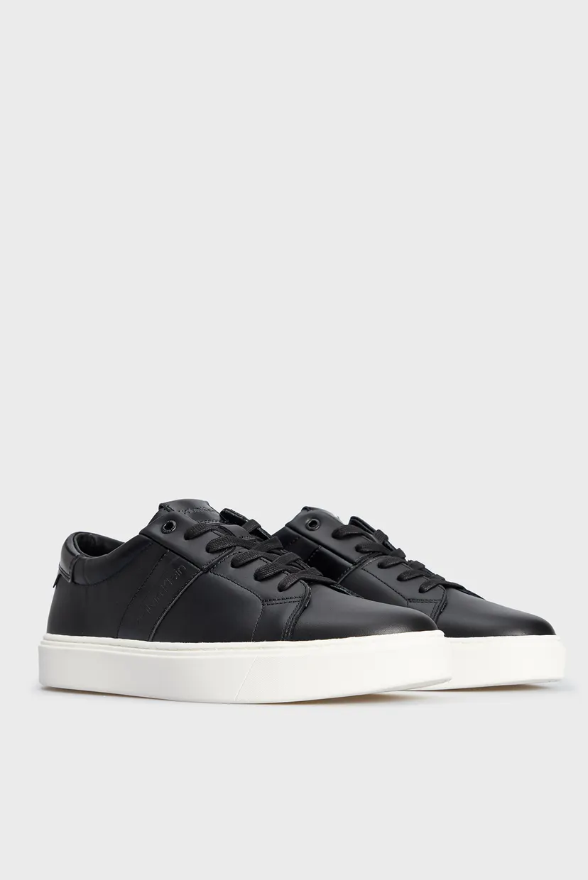 Чоловічі чорні шкіряні снікерcи LOW TOP LACE UP LTH 3