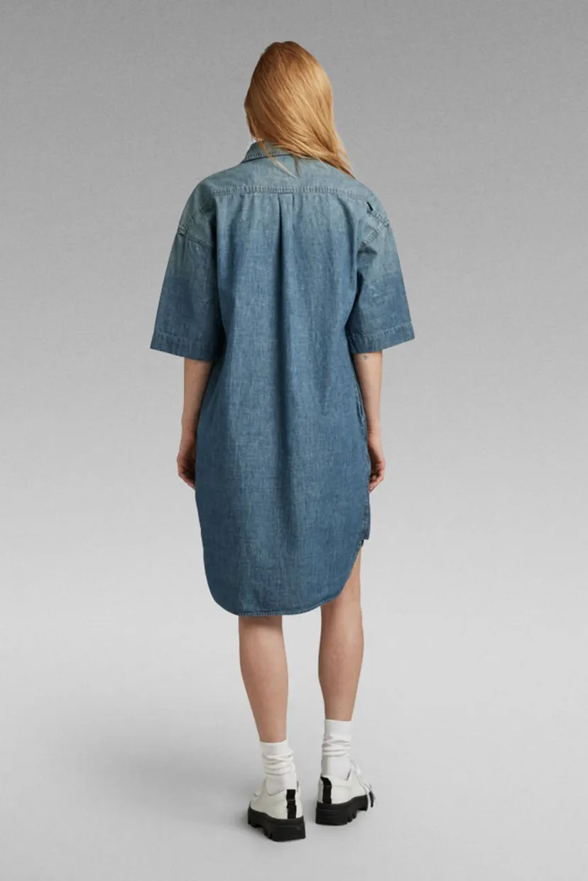 Женское синее джинсовое платье Denim Shirt Dress 3