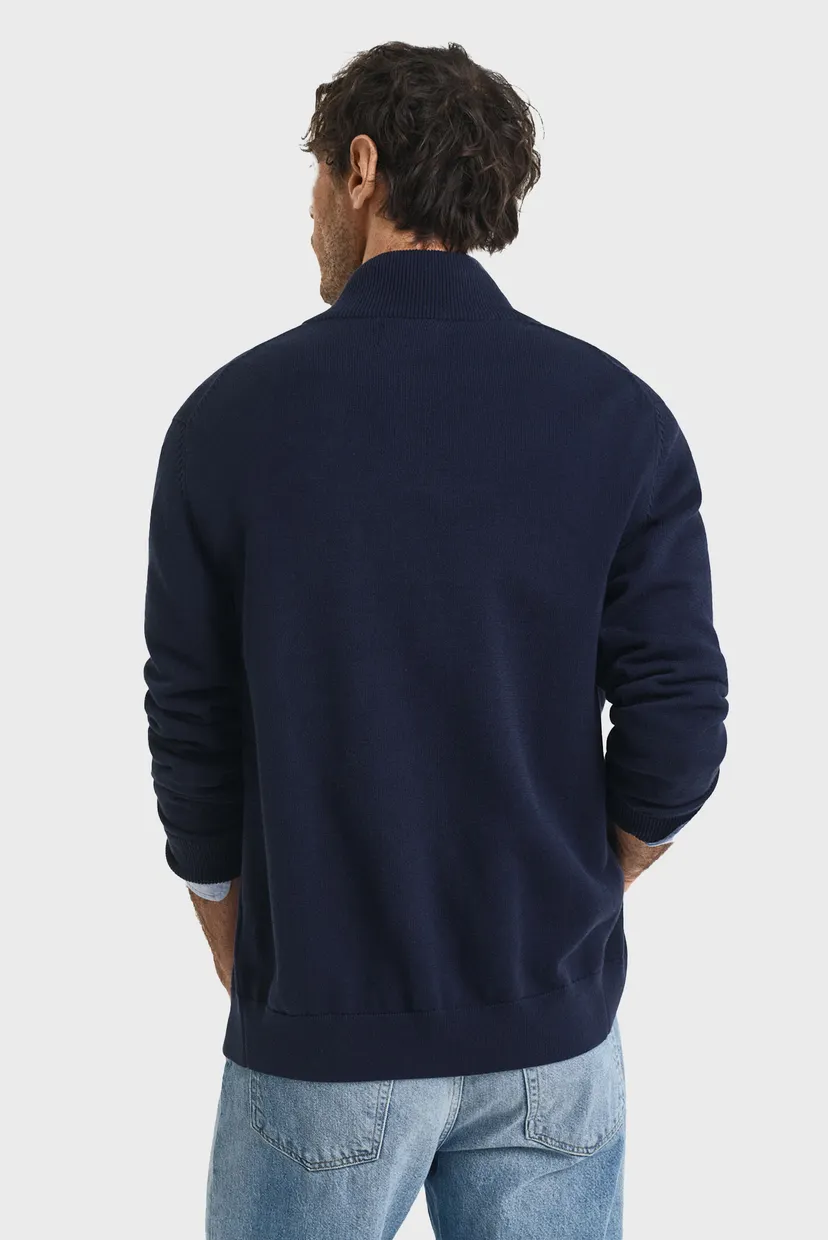 Чоловічий темно-синій кардиган CASUAL COTTON ZIP 3