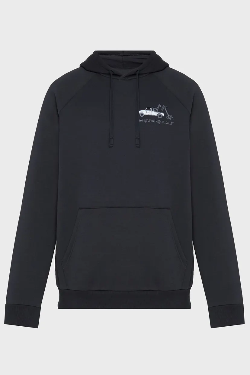 Мужское черное худи UA Rival Fleece HBR Logo HD 4