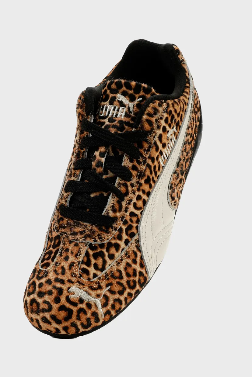 Жіночі коричневі шкіряні кросівки Speedcat Leopard Sneakers Women 4