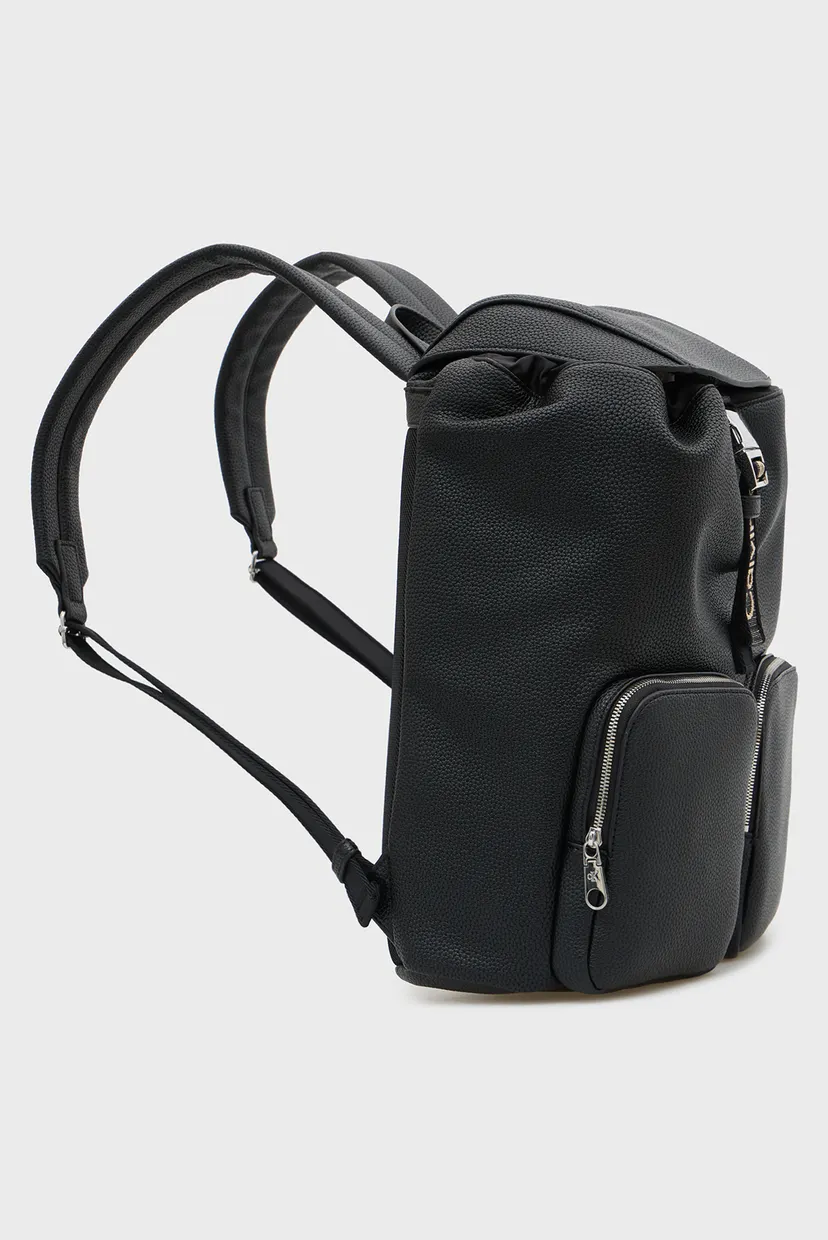 Женский черный рюкзак WEBBING STRAP FLAP 3