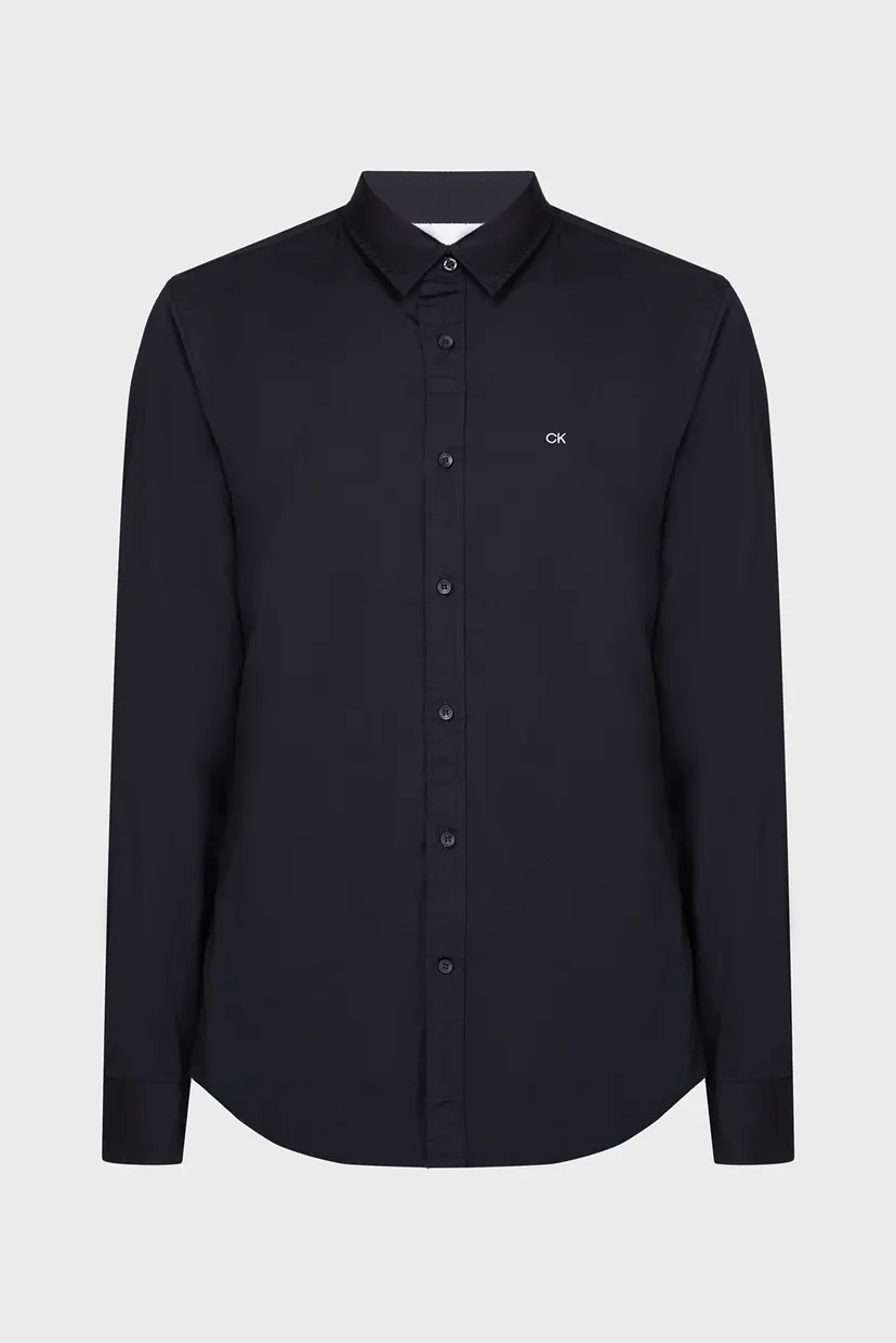 Чоловіча чорна сорочка STRETCH POPLIN SLIM 5