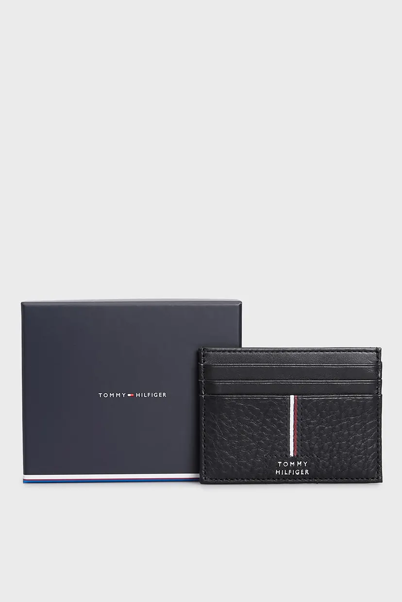 Чоловічий чорний шкіряний кардхолдер TH PREMIUM LEATHER 5