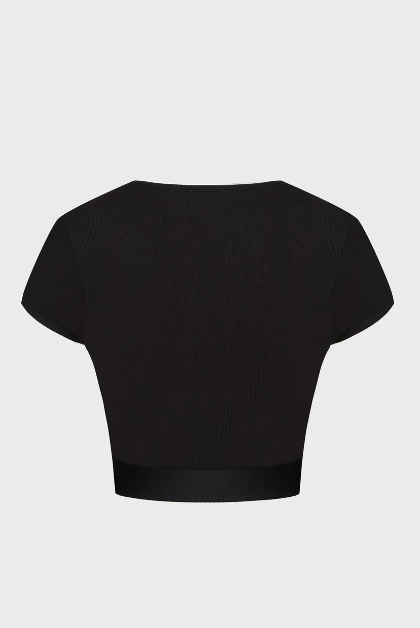 Жіночий чорний топ RIB CROP TEE 6