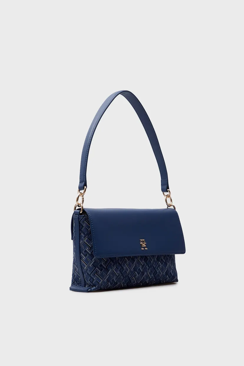 Женская синяя сумка с узором TH DISTINCT SHOULDER BAG MONO 3