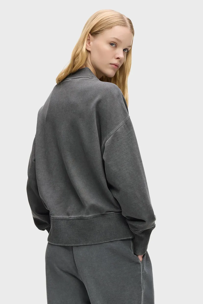 Женский серый бомбер RELAXED WASHED ZIP 3