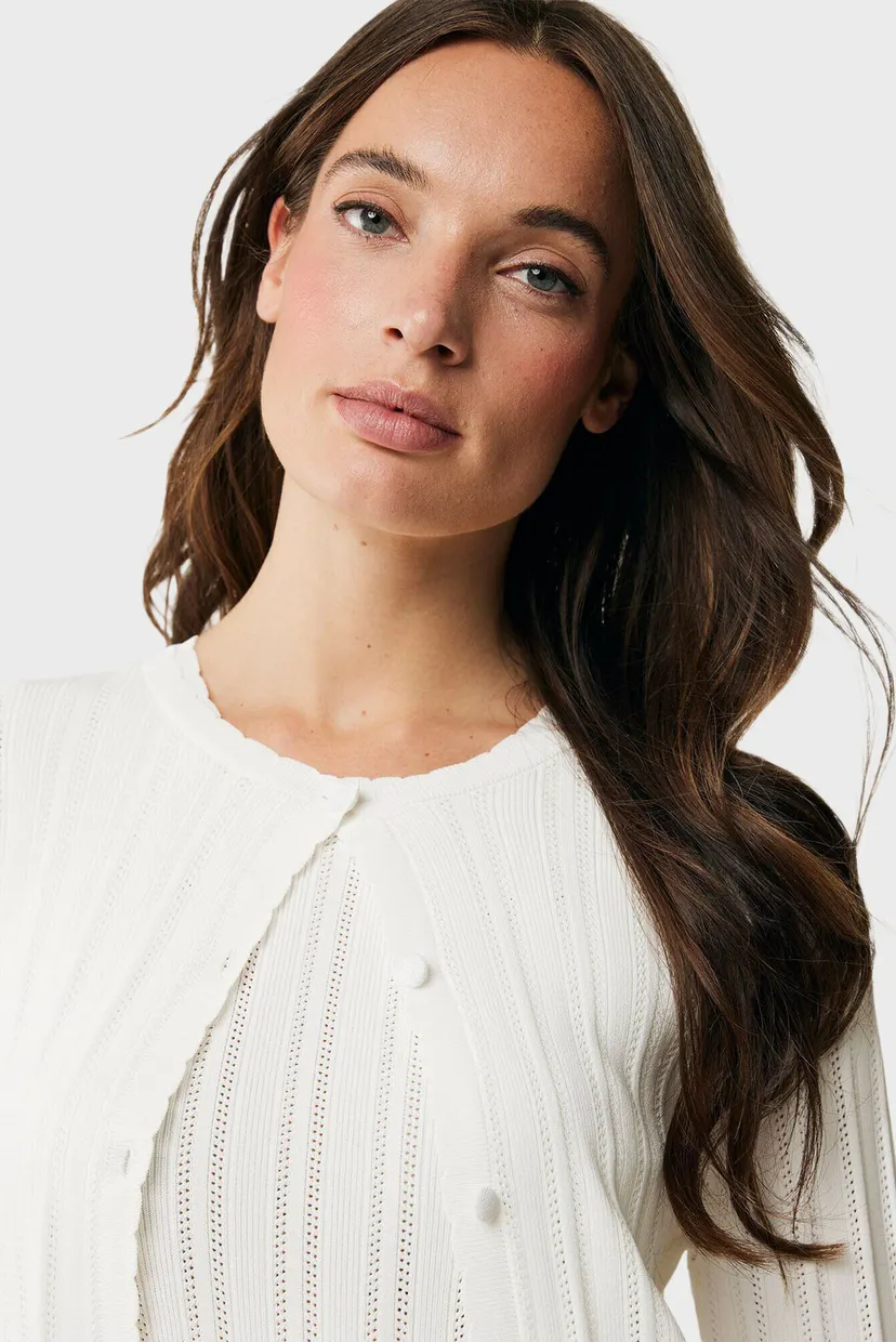 Жіночий білий кардиган PEONY classic ajour cardigan 4