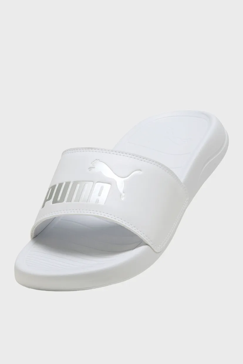 Женские белые слайдеры Popcat 20 Metallic Whisper Sandals Women 5