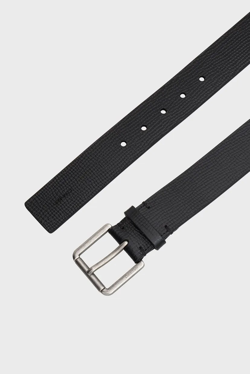 Мужской черный кожаный ремень CASUAL ROLLER BUCKLE 40MM 3