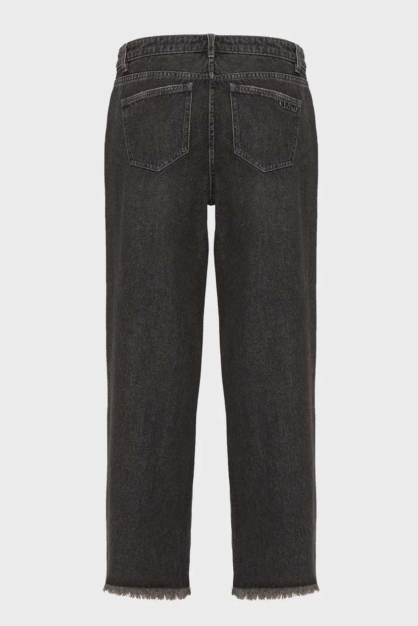 Женские черные джинсы FRAYED DISTRESSED JEAN 5
