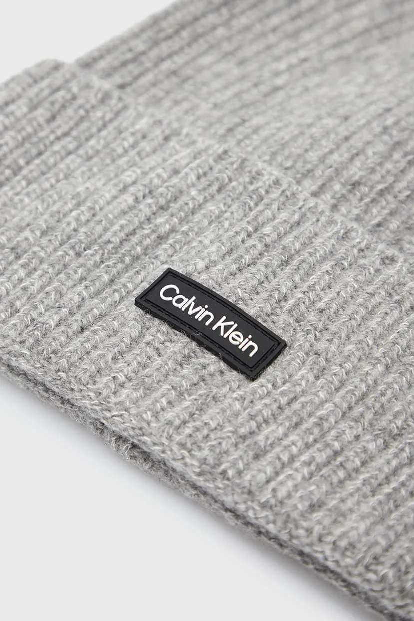 Чоловіча сіра вовняна шапка DADDY WOOL BEANIE 4