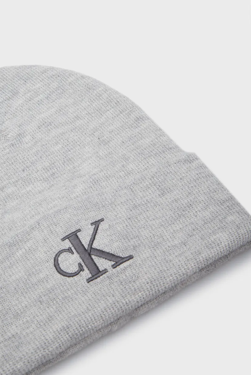 Жіноча сіра шапка MONOGRAM EMBRO BEANIE 4