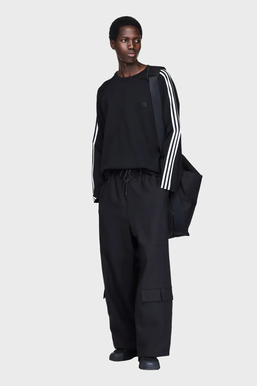Чорний лонгслів Y-3 Top 3-Stripes (унісекс) 5