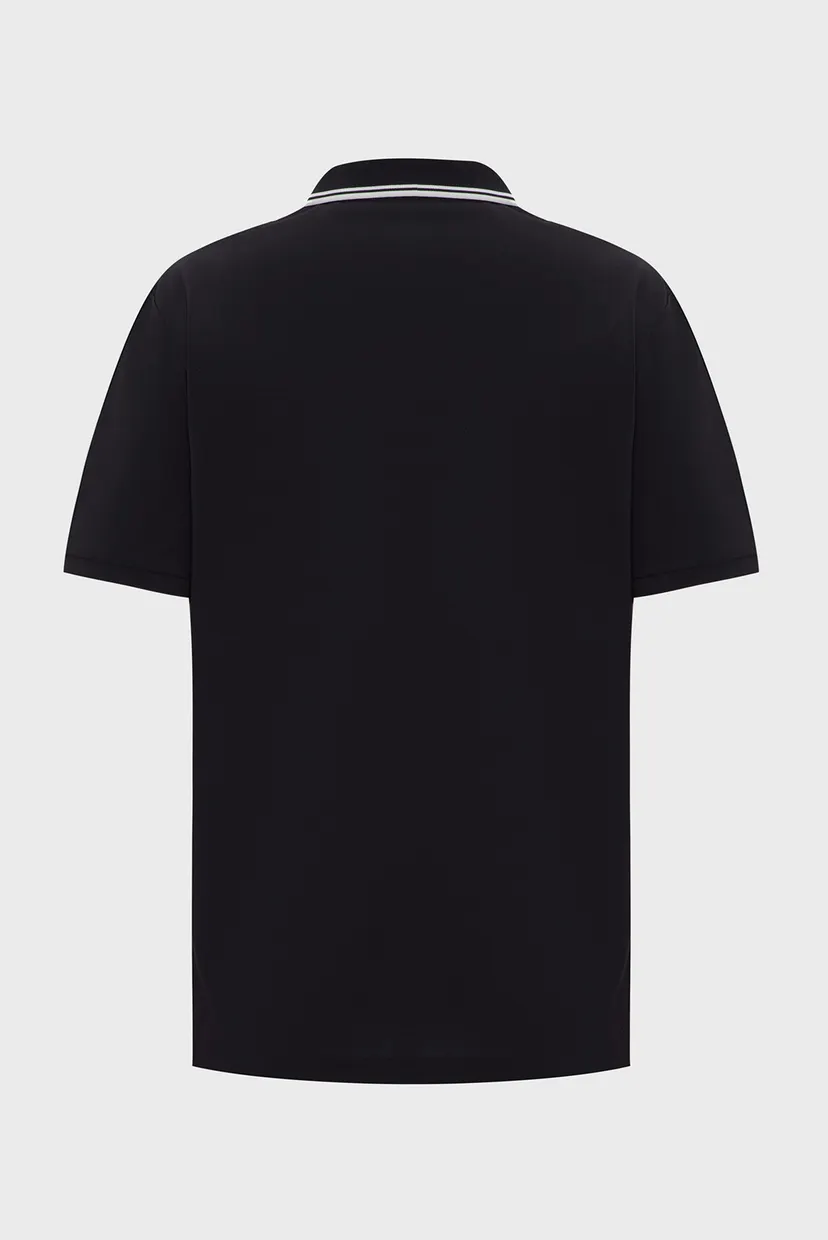 Мужское черное поло CONTRAST TIPPING SS PIQUE POLO 7