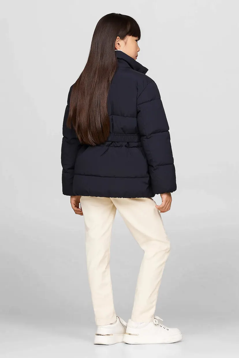 Дитяча темно-синя куртка TEDDY COLLAR MID LENGHT PUFFER 3