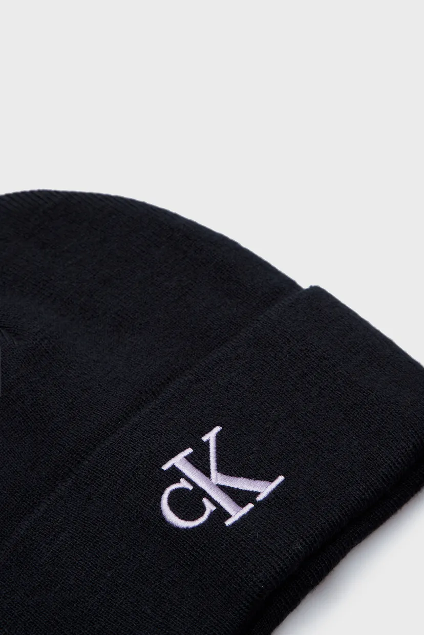 Жіноча чорна шапка MONOGRAM EMBRO BEANIE 3