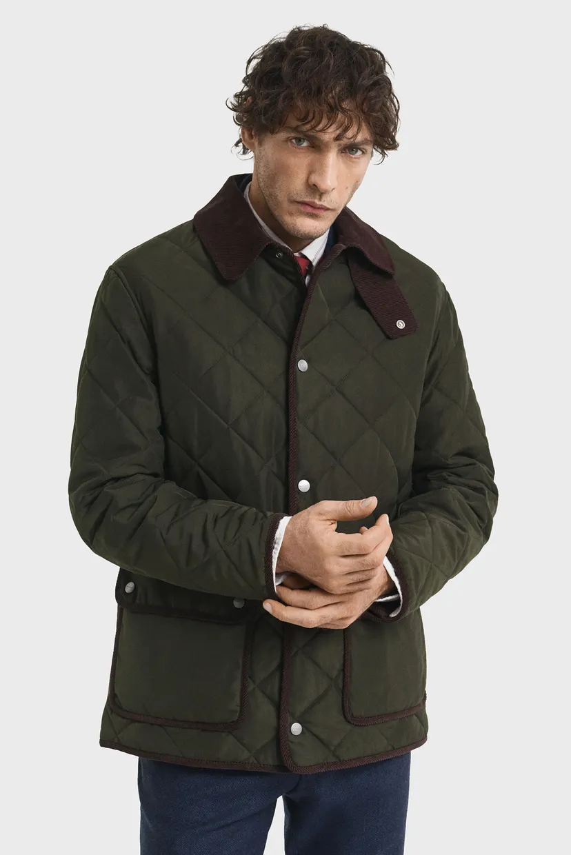 Мужская темно-зеленая куртка QUILTED FLEECE 7